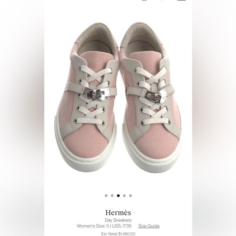 HERMÈS Pink and White Day Sneaker